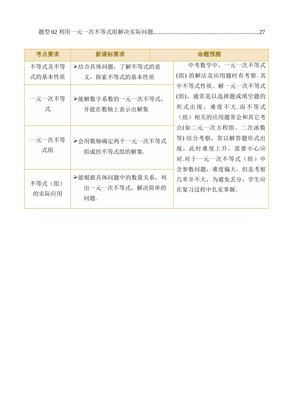 专题08 一元一次不等式（组）及其应用（讲义）（4考点+28题型）_中考数学.docx_第2页