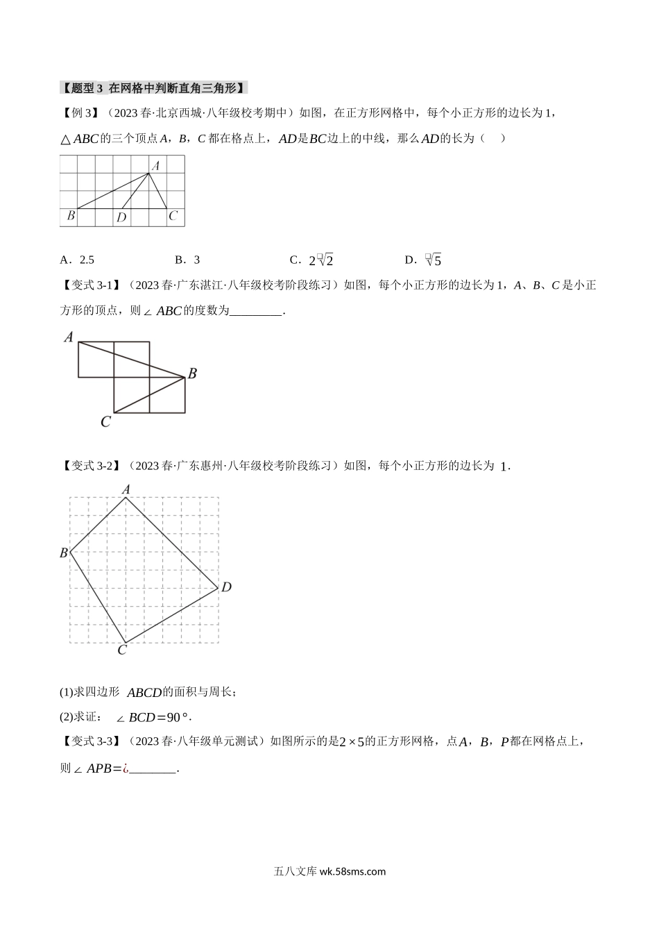 专题1.2 勾股定理的逆定理【八大题型】（举一反三）（人教版）（原卷版）_八年级上册.docx_第3页