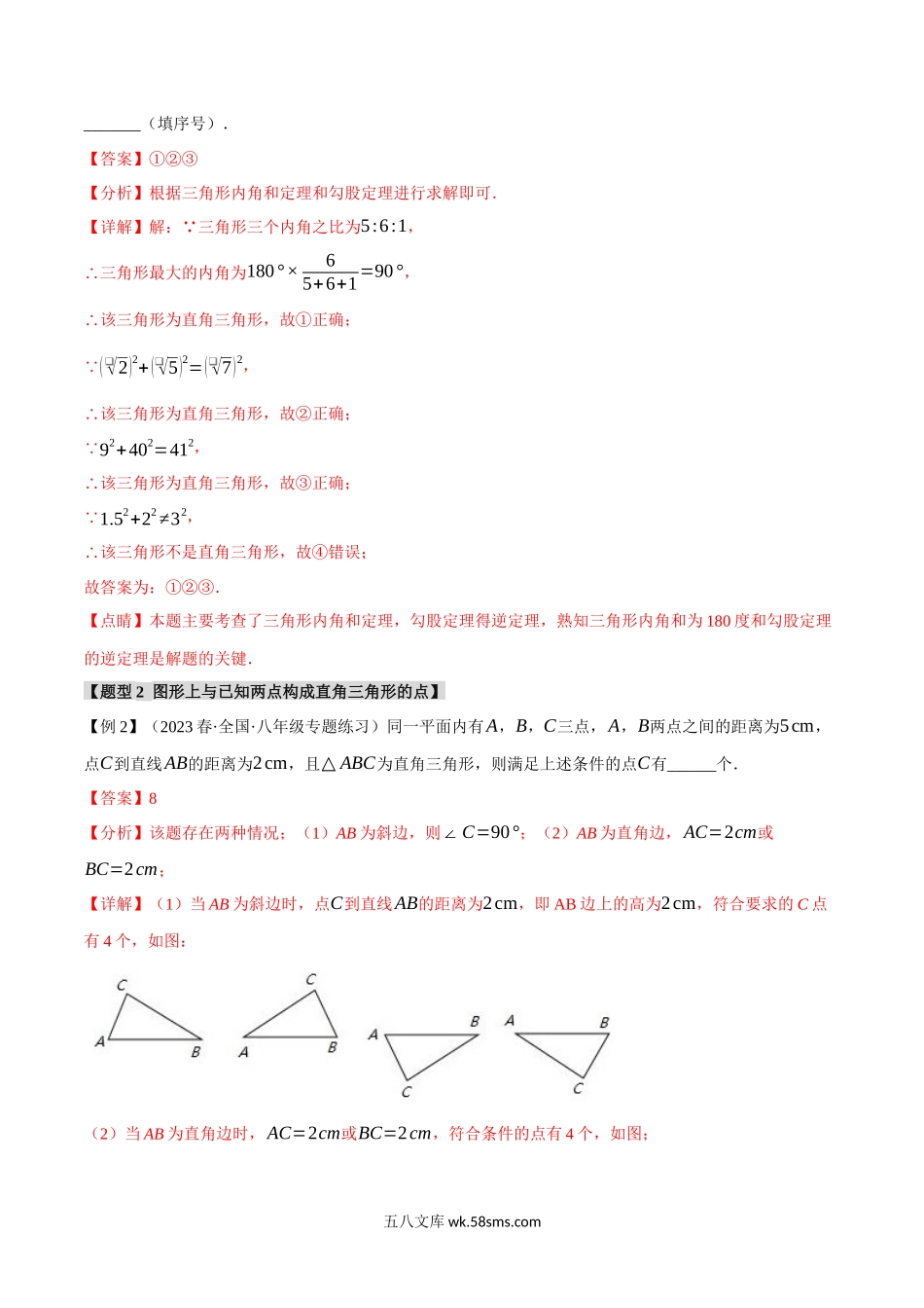 专题1.2 勾股定理的逆定理【八大题型】（举一反三）（人教版）（解析版）_八年级上册.docx_第3页