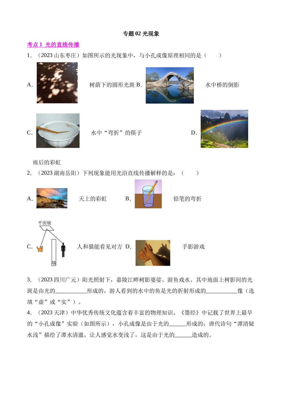 专题02_光现象___中考物理.docx_第1页