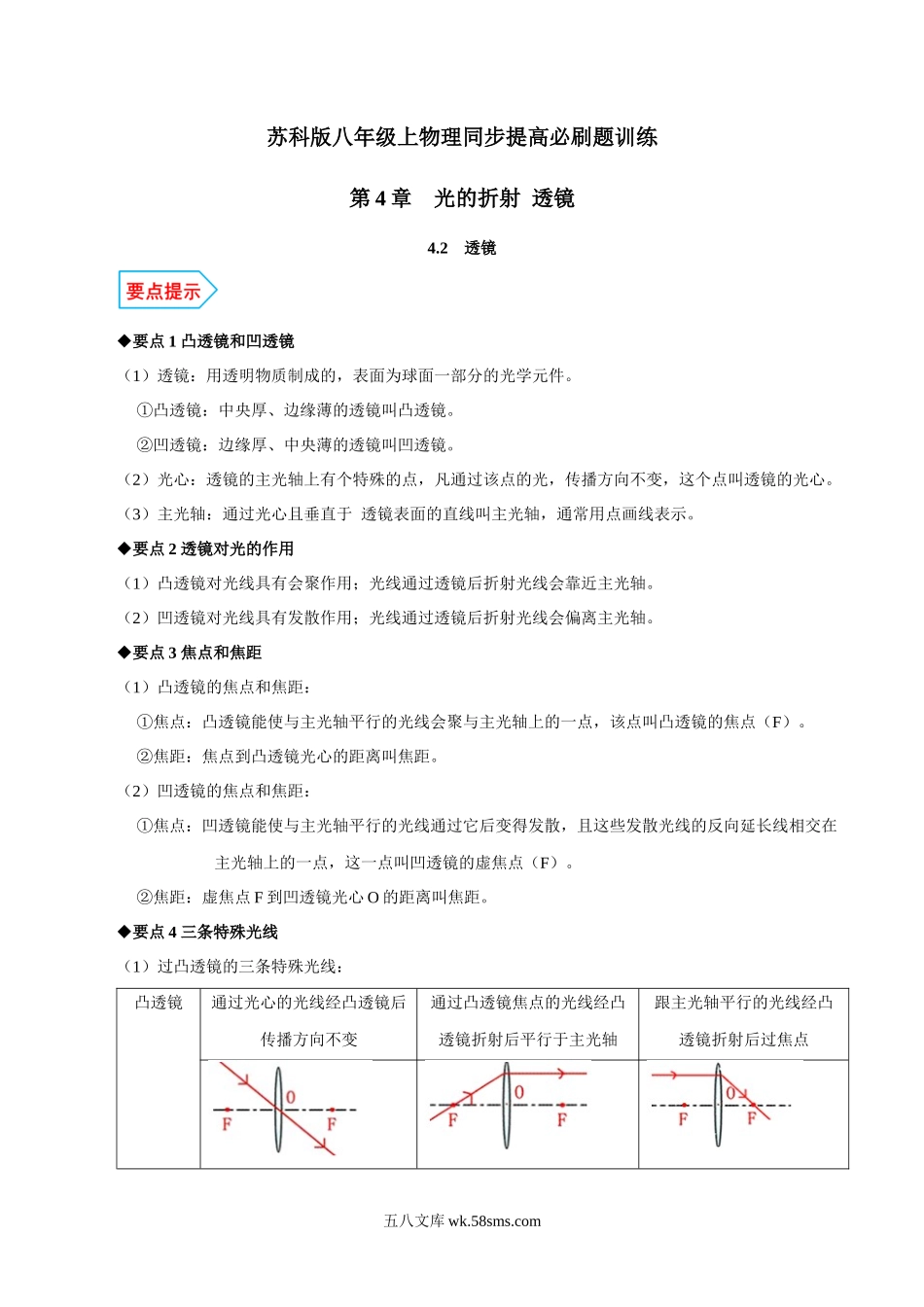 专题4.2 透镜（解析版）_八年级上册.docx_第1页