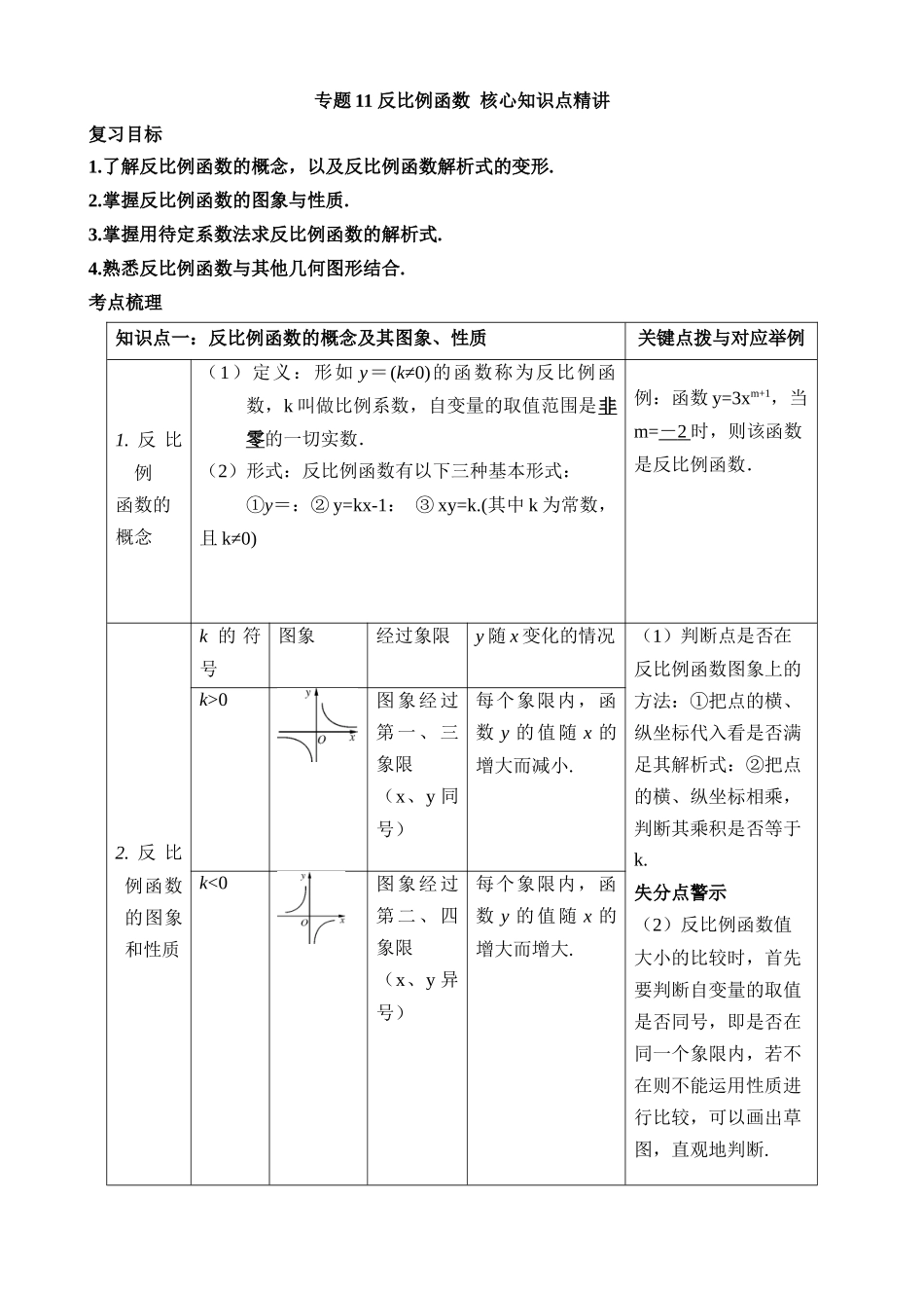 专题11 反比例函数（讲义）_中考数学.docx_第1页