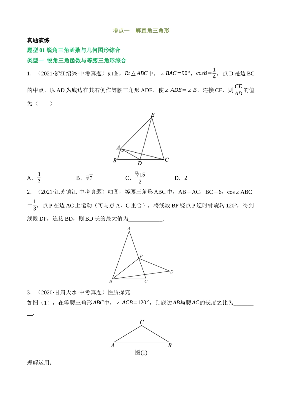 专题08 锐角三角形及其应用 （讲练）_中考数学.docx_第2页