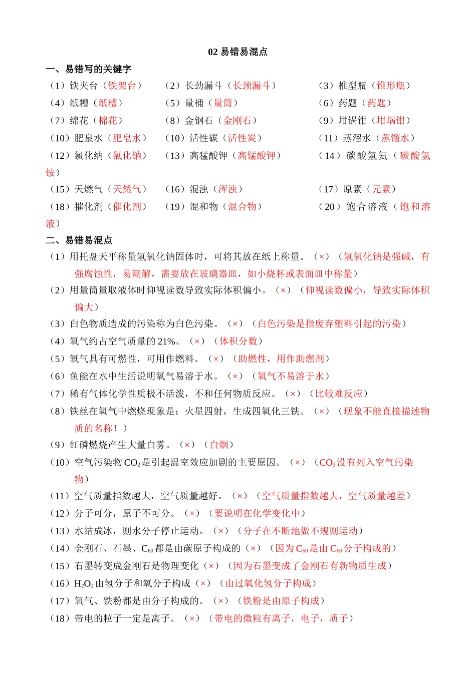 02 易错易混点（背诵）_中考化学.docx_第1页