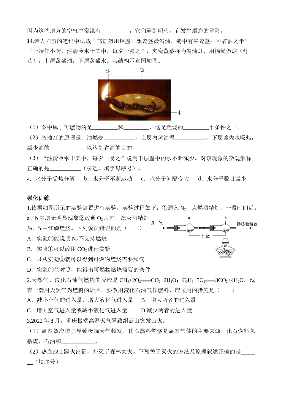 第13讲 燃料和能源利用 (练习)_中考化学.docx_第3页