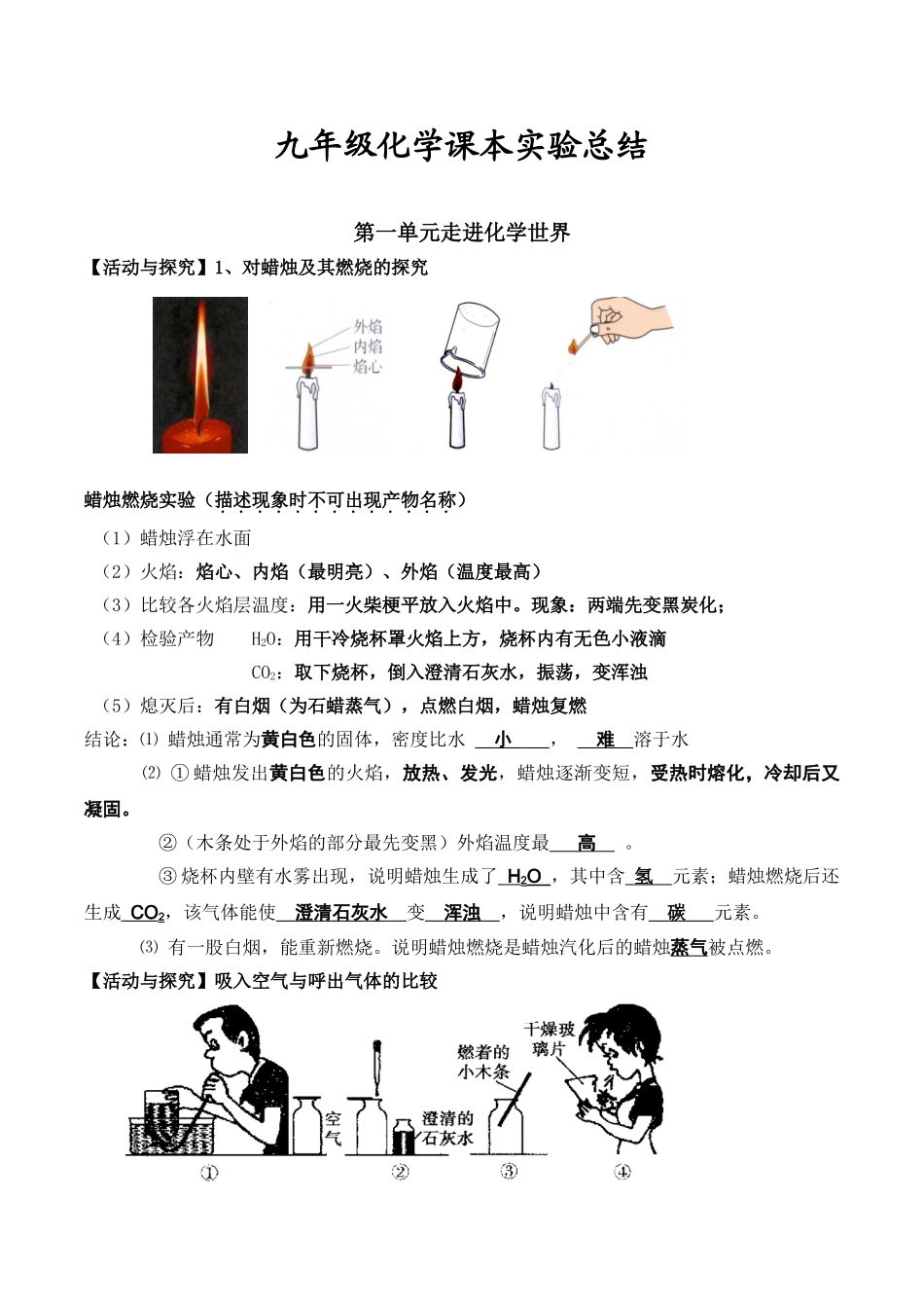 九年级化学课本实验总结-_中考化学.doc_第1页