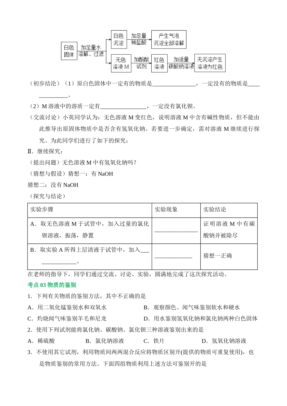 专题15 物质的检验、鉴别与除杂（练习）_中考化学.docx_第3页