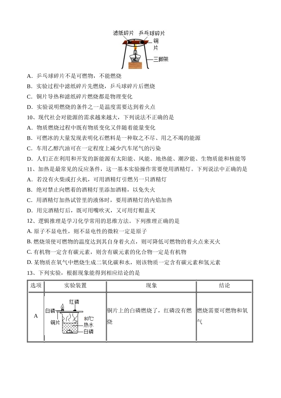 专题11 燃料及其利用（测试）_中考化学.docx_第3页