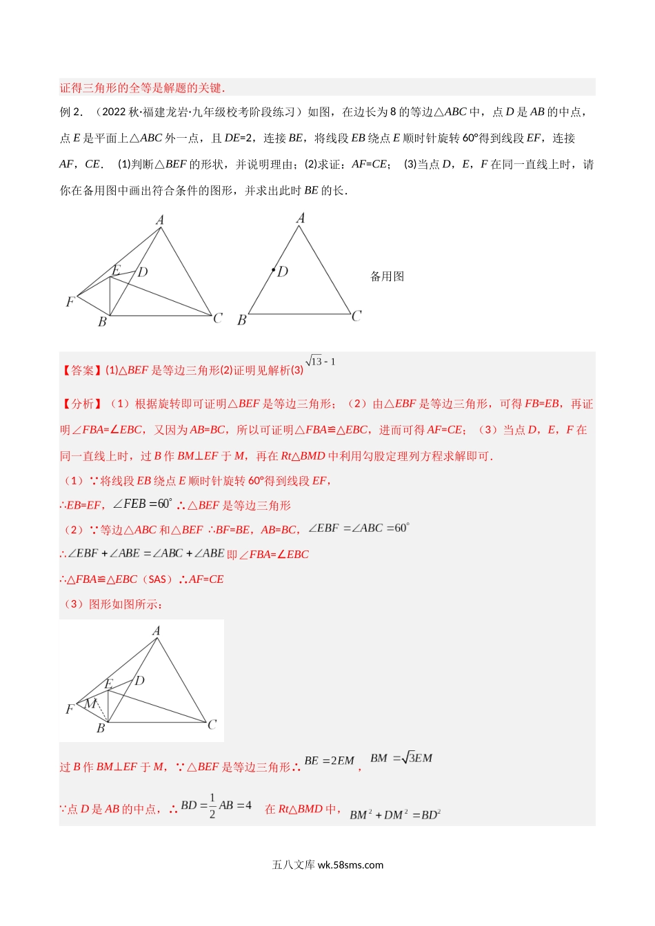 专题03 全等模型-手拉手模型（解析版）_八年级上册.docx_第3页