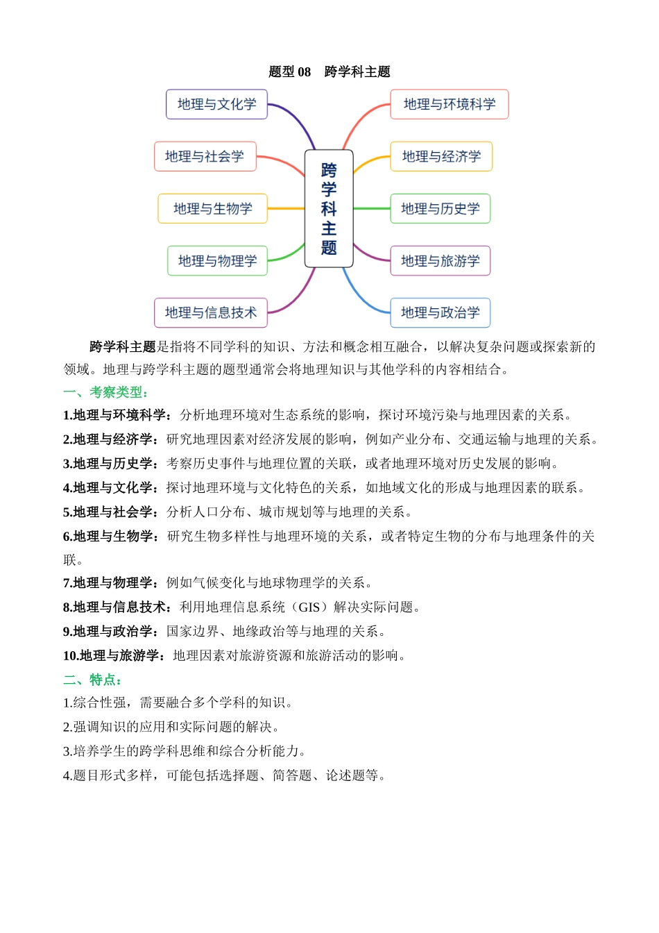 题型08 跨学科主题_中考地理.docx_第1页