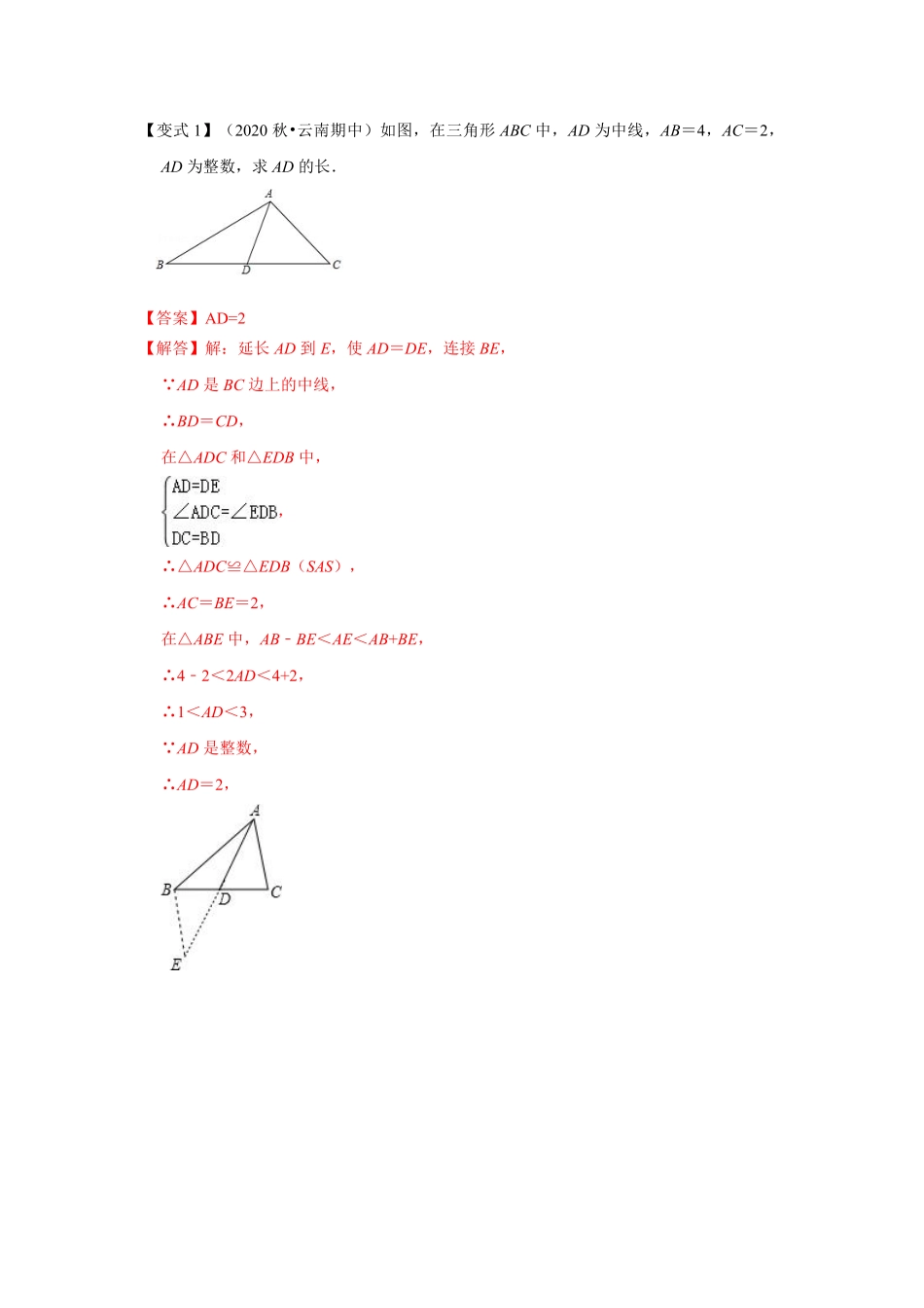 专题04 用倍长中线法构造全等三角形（解析版）_八年级上册.pdf_第3页