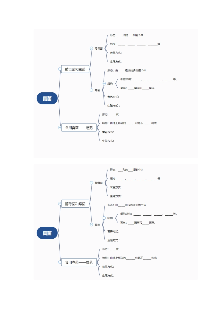 第五单元微生物的生活 思维导图 冀少版生物八年级上册_八年级上册.docx_第1页