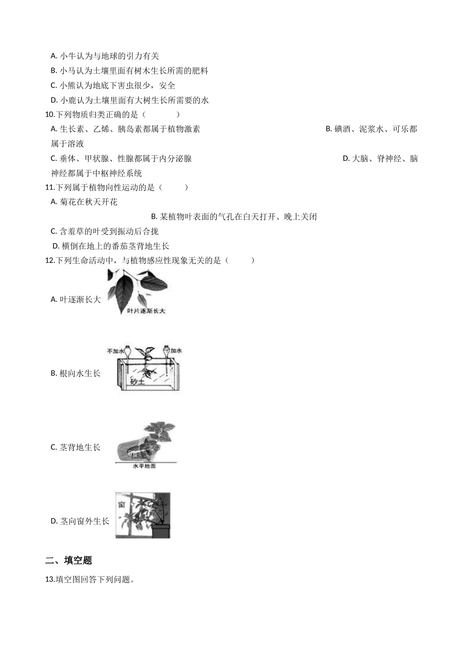 华东师大版科学八年级下册7.5植物生命活动的调节.docx_第3页