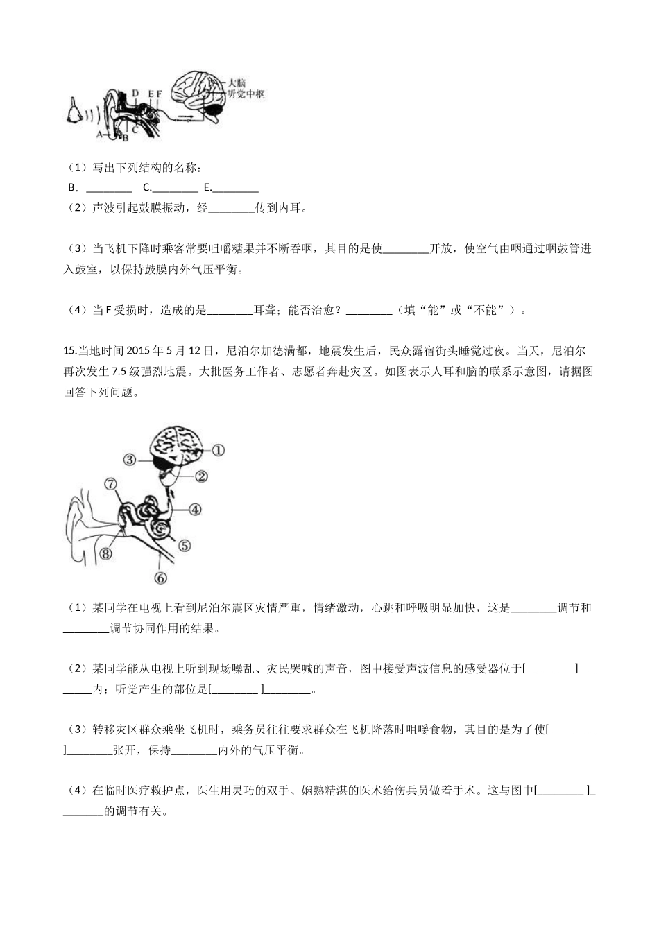 华东师大版科学八年级下册2.2-耳与听觉.docx_第3页