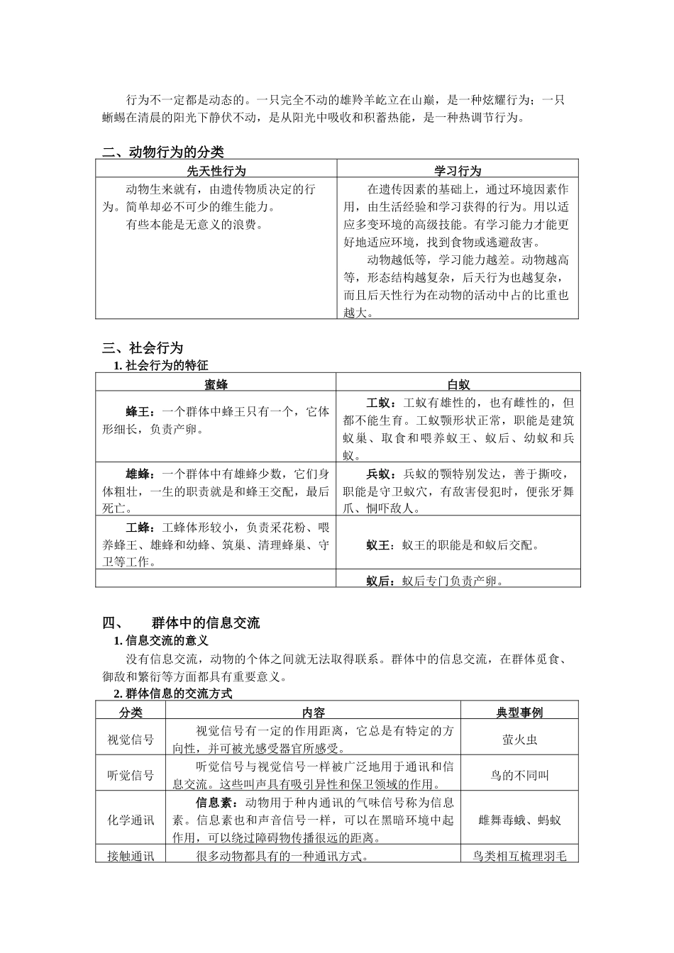 八年级生物上册知识讲义-专题复习：动物的运动和行为-冀少版_八年级上册.doc_第3页