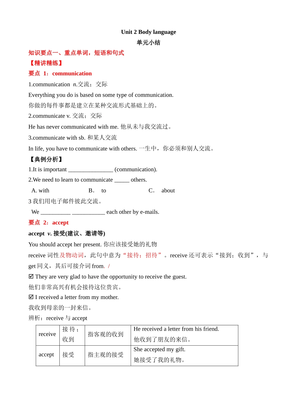 Module 1 Unit 2 单元小结.docx_第1页