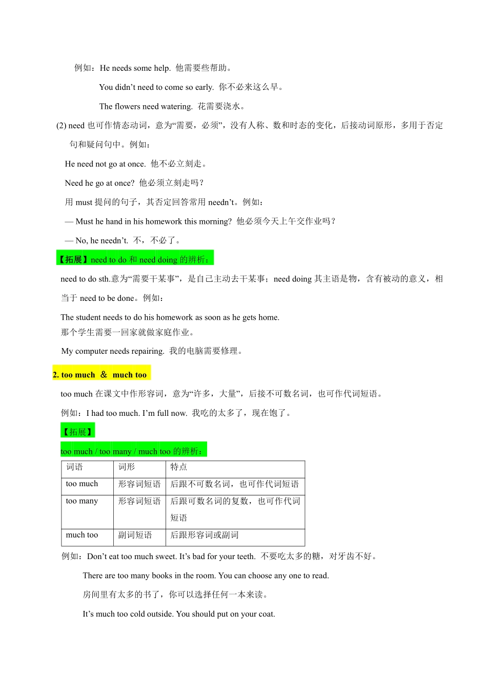 译林版英语八年级上册 Unit 3 A day out 知识点_八年级上册_八年级上册.pdf_第2页