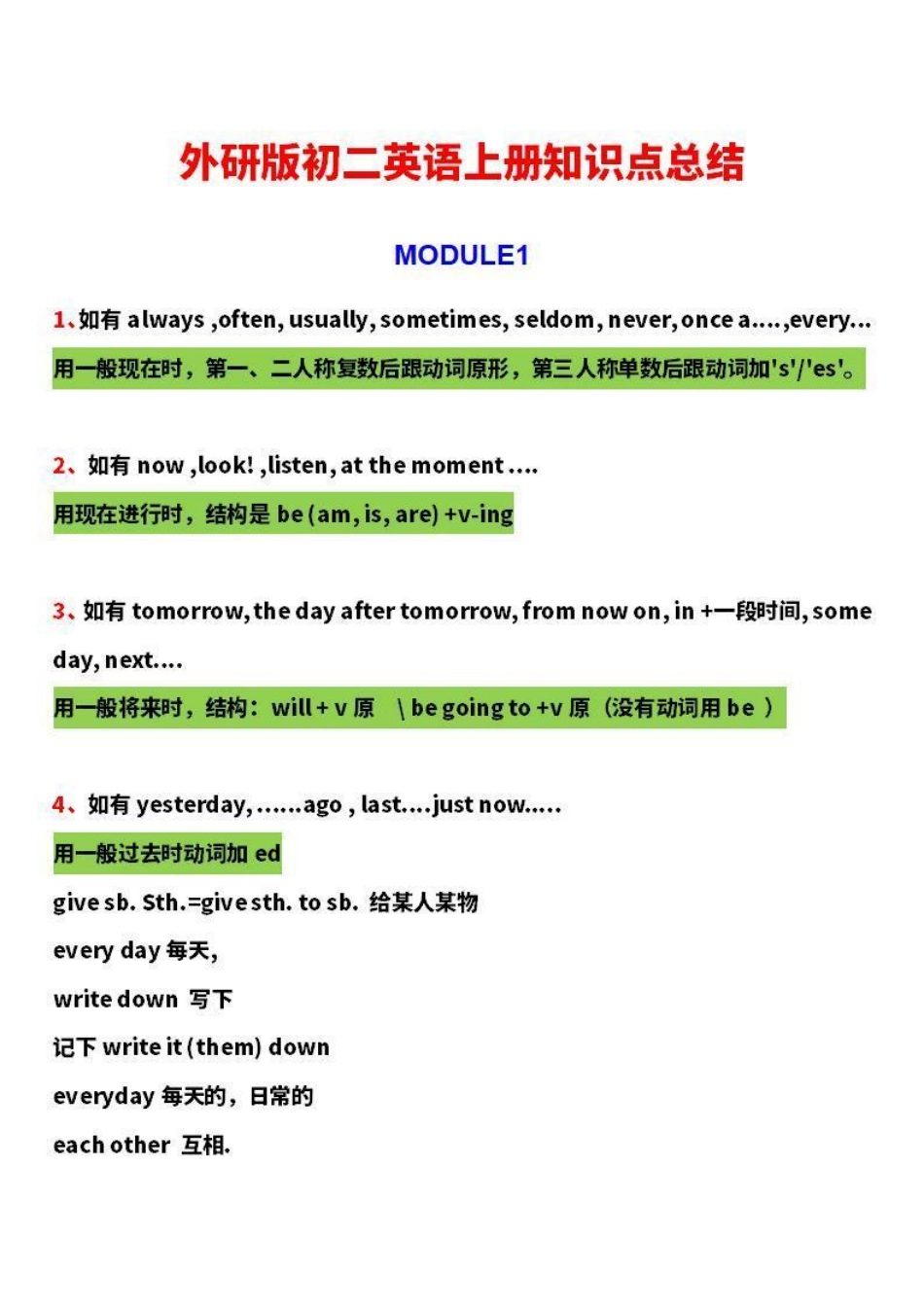 外研版初二英语上册知识点总结__八年级上册_八年级上册.pdf_第1页