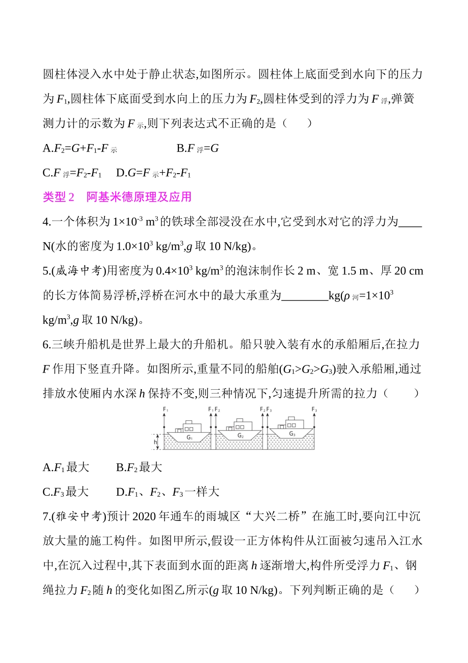 沪粤版八年级物理课后训练-第九章浮力与升力-章末小结与提升.docx_第2页