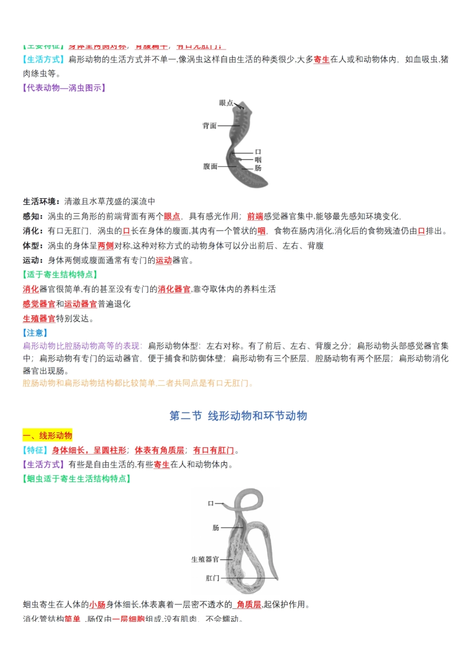 （人教版）八年级上册生物全册知识总结（彩色版）_八年级上册_八年级上册.pdf_第2页