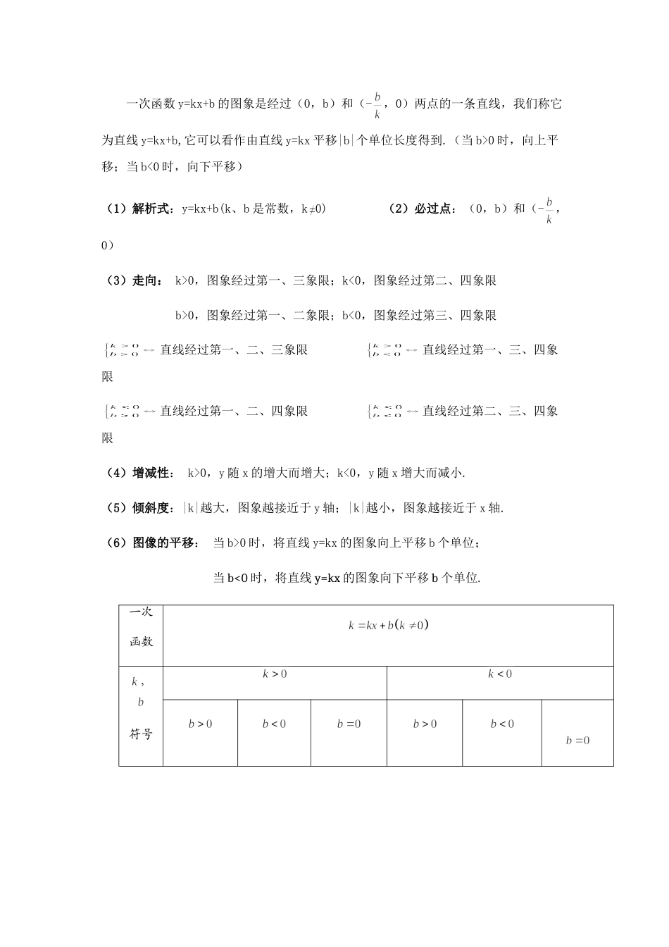 八年级数学下册第十九章 一次函数知识点汇总(1).doc_第2页