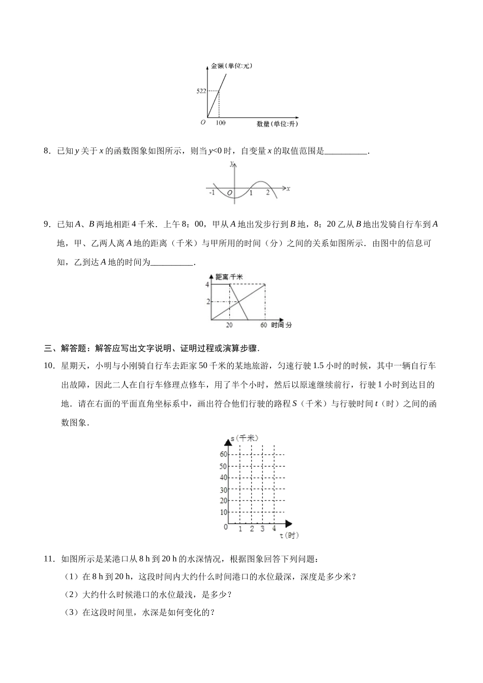 19.1.2 函数的图象-八年级数学人教版（原卷版）.docx_第3页