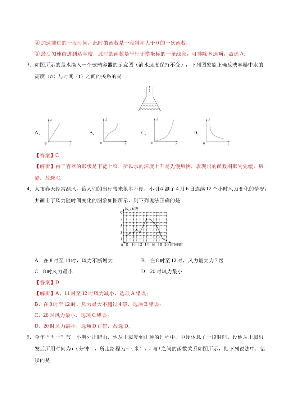 19.1.2 函数的图象-八年级数学人教版（解析版）.docx_第2页