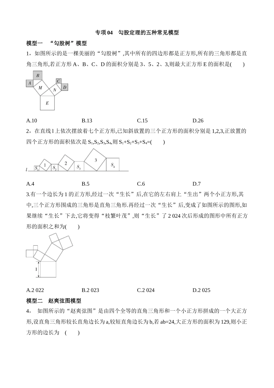 专项04 勾股定理的五种常见模型.docx_第1页