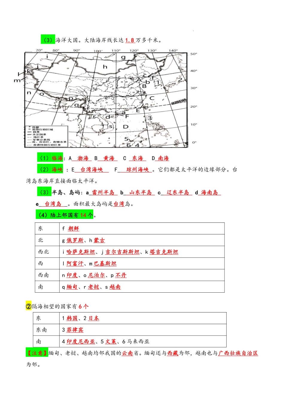 湘教版地理八年级上册知识点总结背默彩色版_八年级上册_八年级上册.pdf_第2页