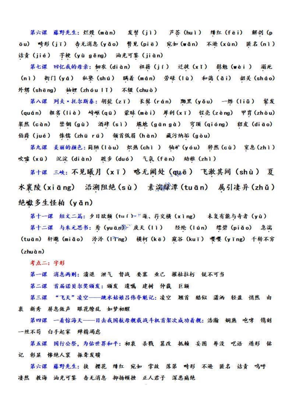 八年级语文上学期期中专题一 字音字形（复习策略+考点梳理）_八年级上册_八年级上册.pdf_第2页