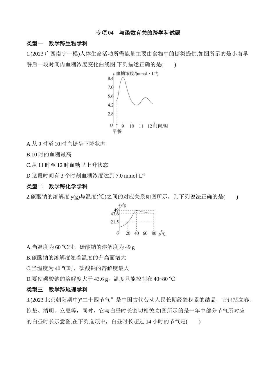 专项04 与函数有关的跨学科试题.docx_第1页