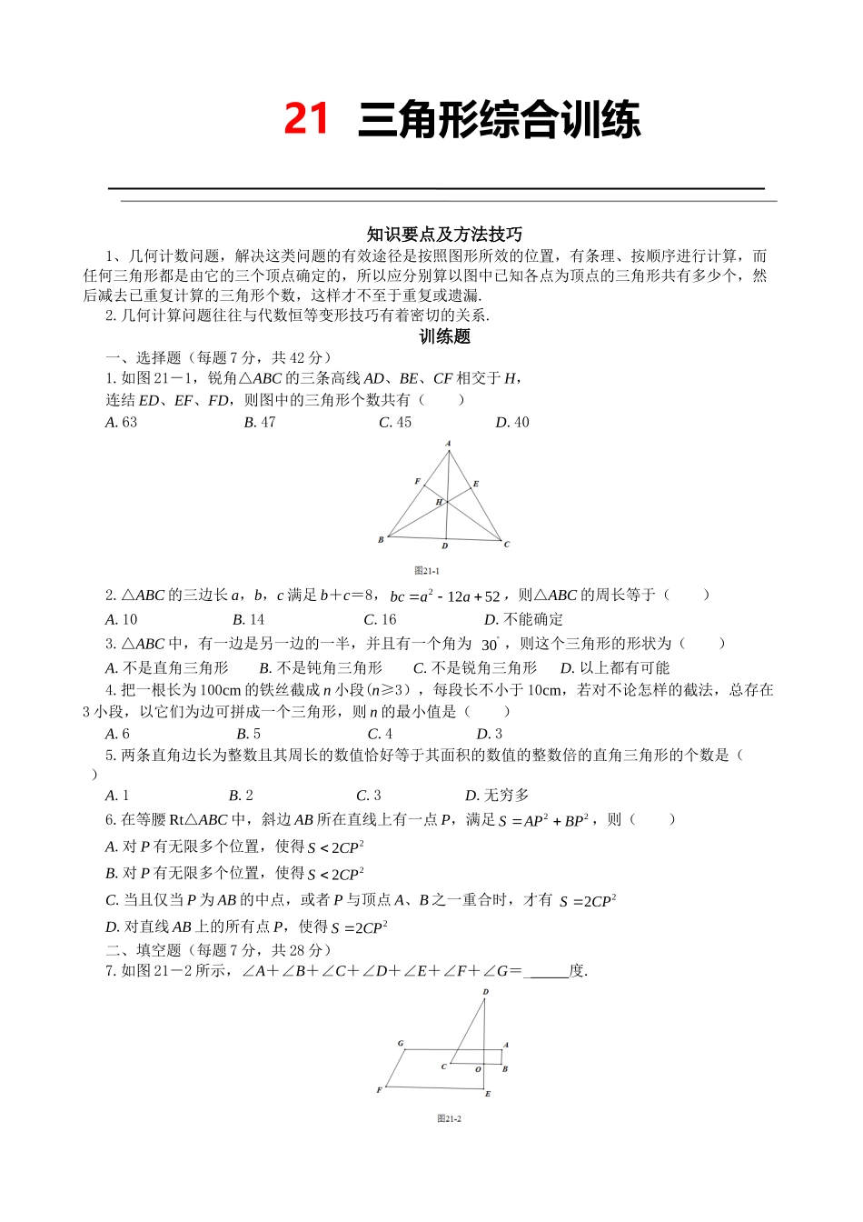 21  三角形综合训练.doc_第1页