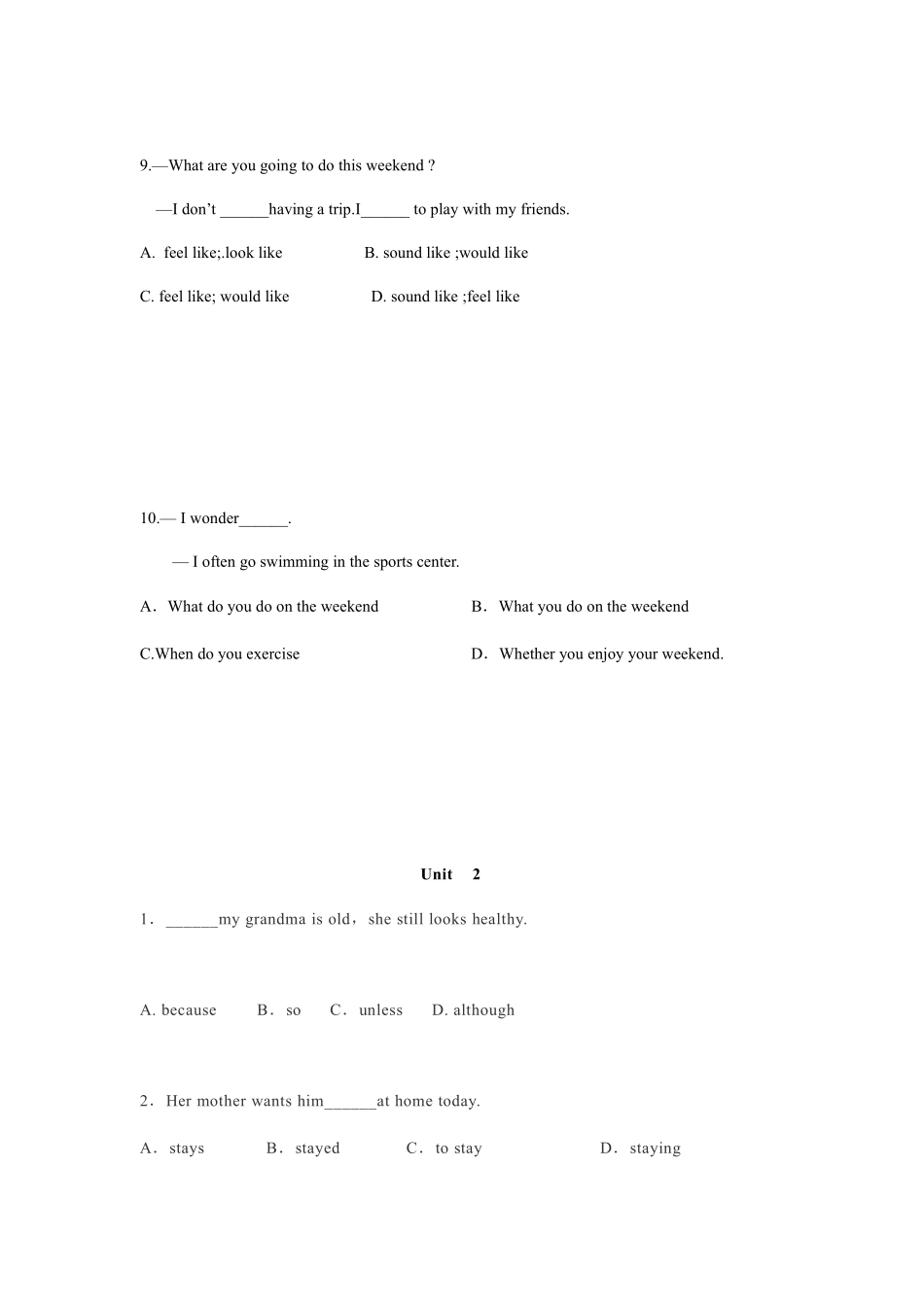 【期中复习】易错题精选八年级英语上册Unit 1—Unit 4（原卷版）期中和期末重要知识点和语法考点复习_八年级上册_八年级上册.pdf_第3页