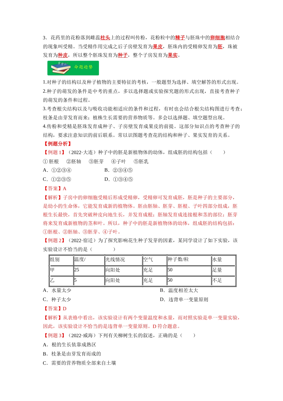 重难点04 生物圈中的绿色植物（二）-2023年中考生物【热点·重点·难点】专练（全国通用）（解析版）.docx_第2页