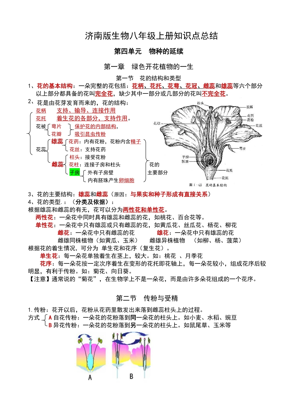 济南版生物八年级上册知识点总结_八年级上册_八年级上册.pdf_第1页