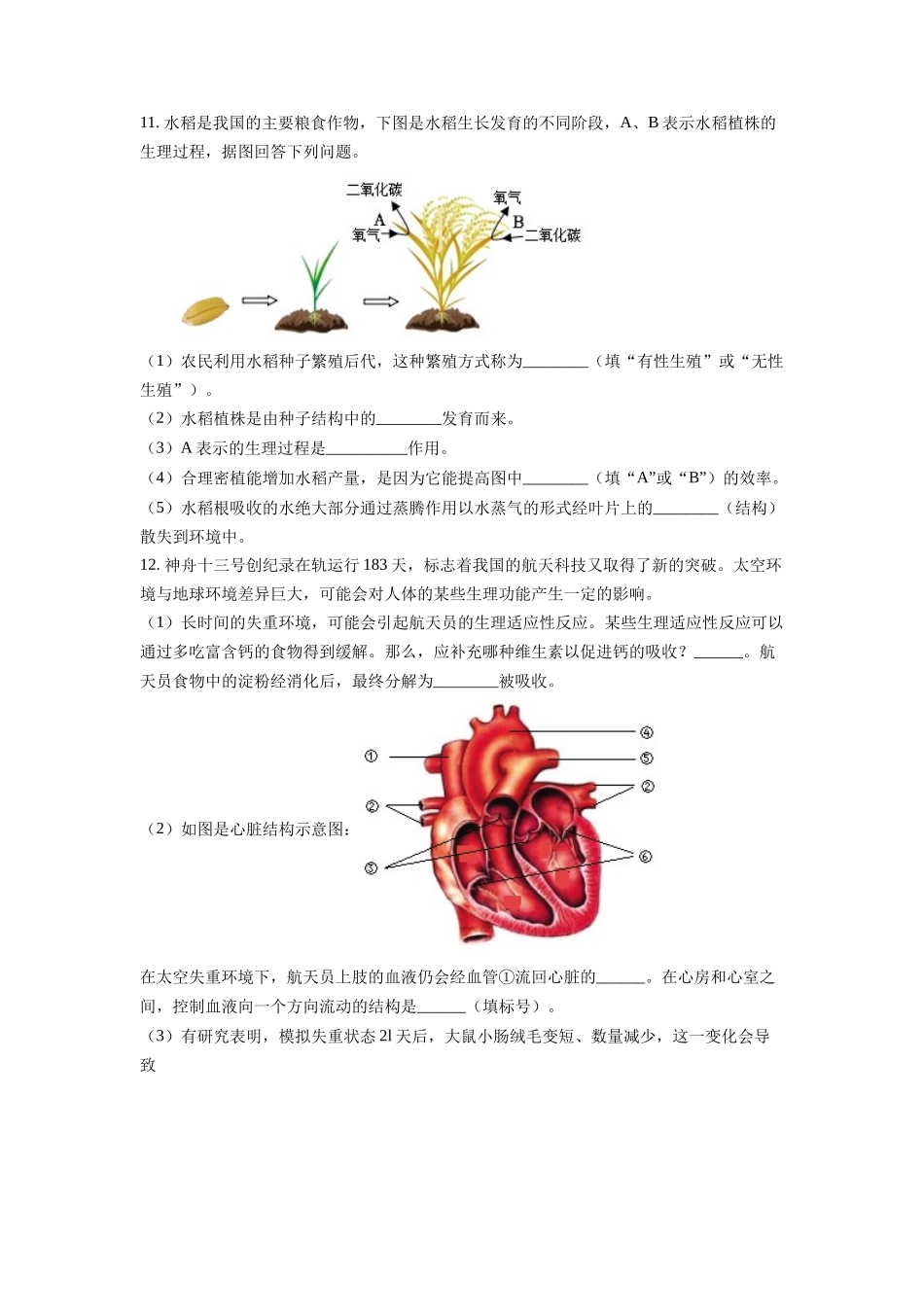 生物（安徽卷）（考试版）.docx_第3页