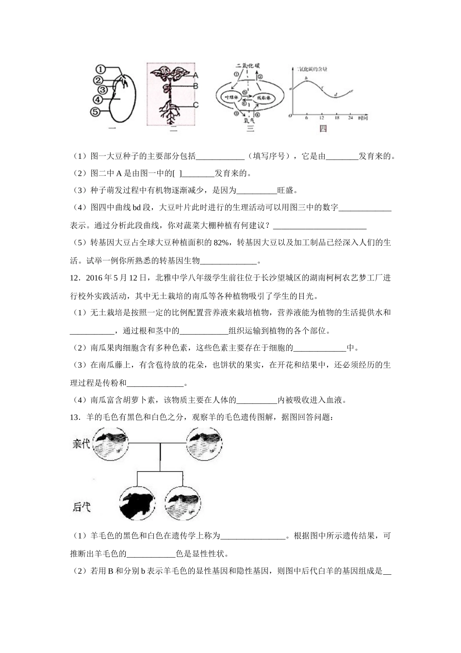 中考生物会考复习专项训练31：生活中的生物技术（基础版，含详解）.docx_第3页