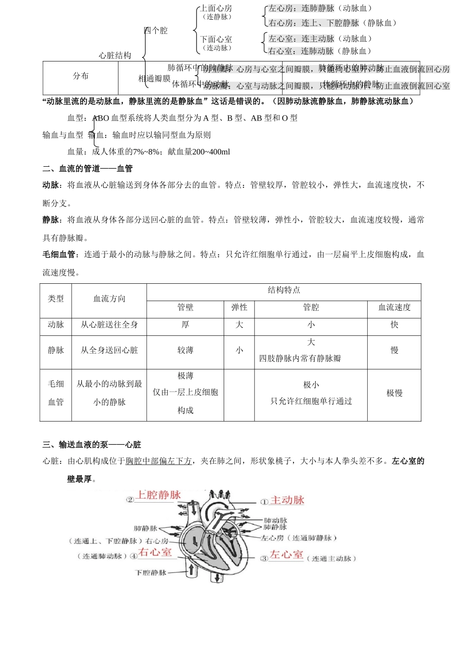 专题六 人体内物质的运输及废物的排出-2023年中考生物核心考点必背合集.doc_第2页