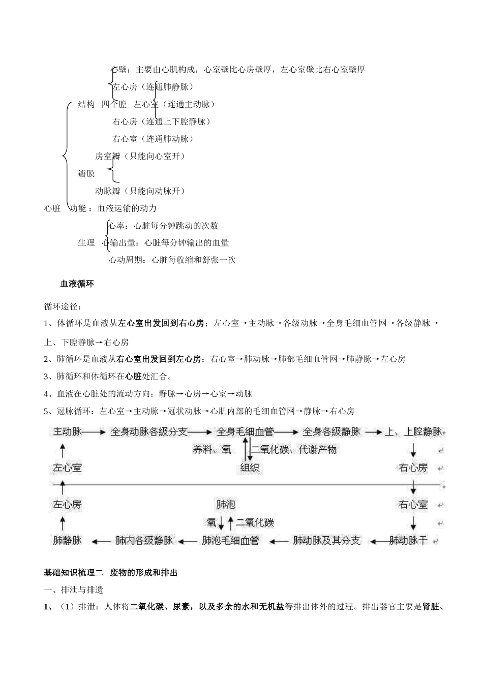 专题六 人体内物质的运输及废物的排出-2023年中考生物核心考点必背合集.doc_第3页