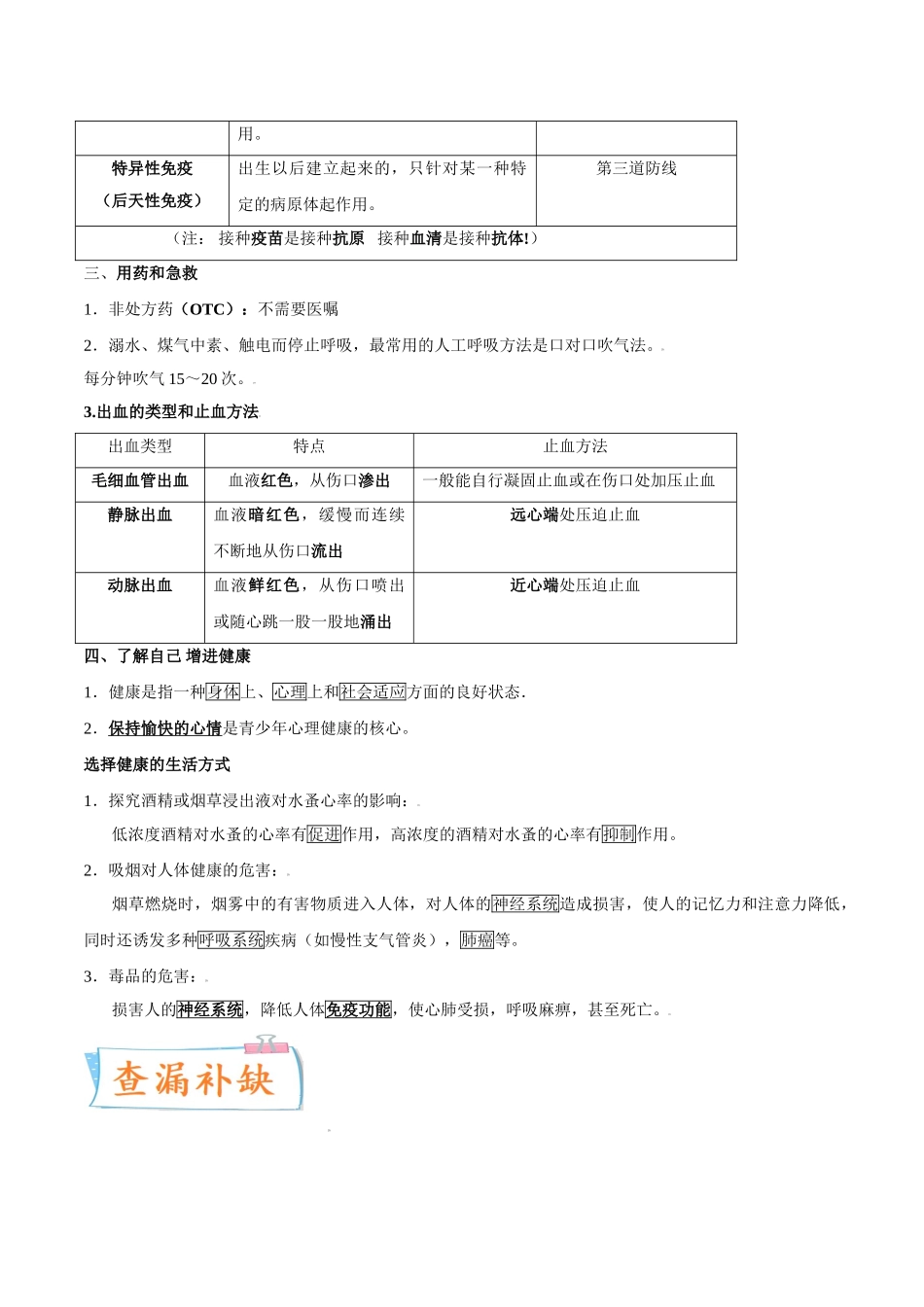 考点25 健康地生活-备战2022年中考生物一轮复习考点微专题(32160179).doc_第3页