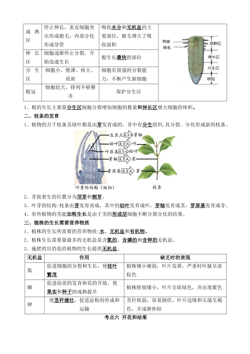 清单03 生物圈中有哪些绿色植物+被子植物的一生（6大考点+6大高频命题点）_中考生物.docx_第3页