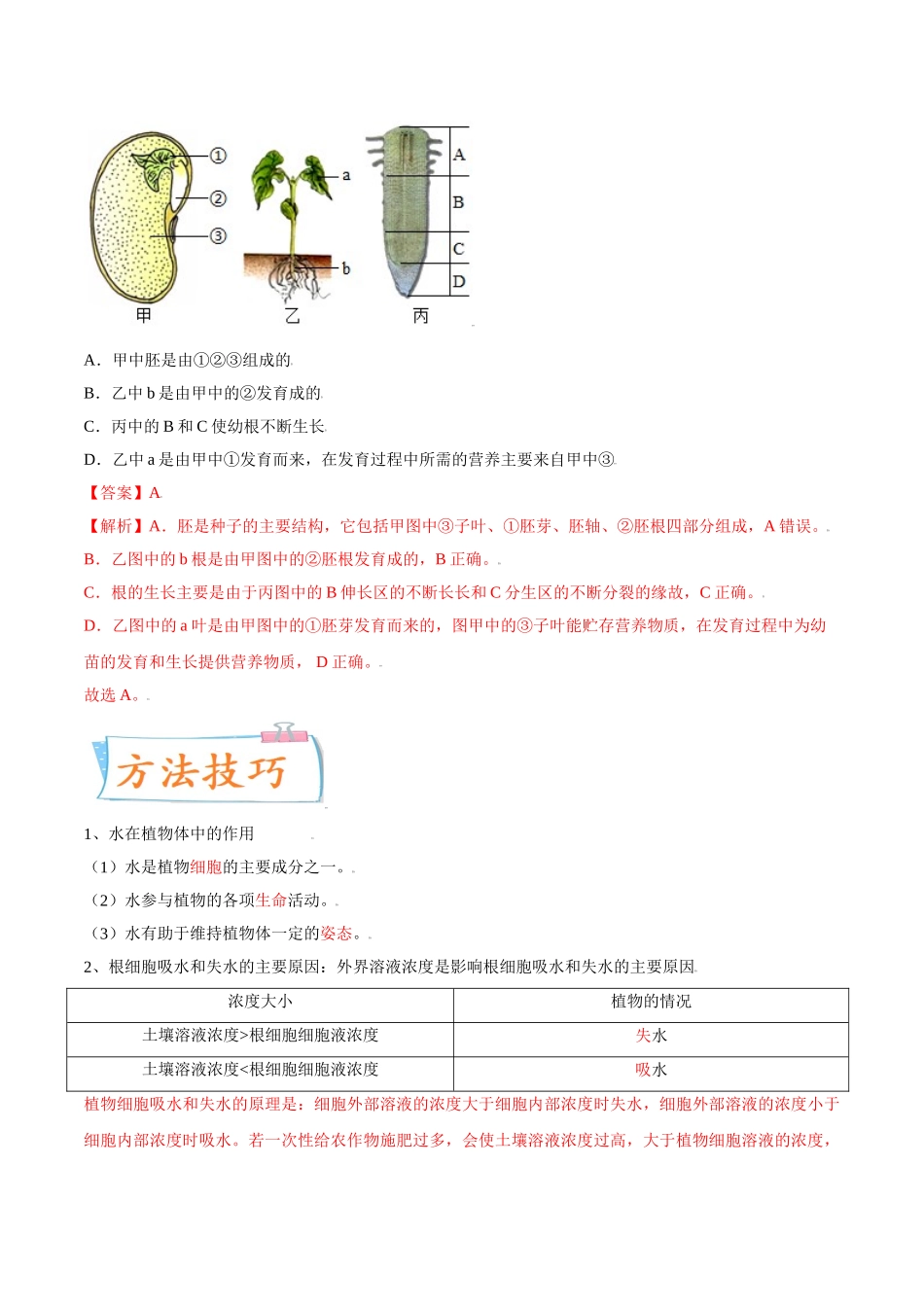 考点05 植株的生长-备战2022年中考生物一轮复习考点微专题(30738744).doc_第2页