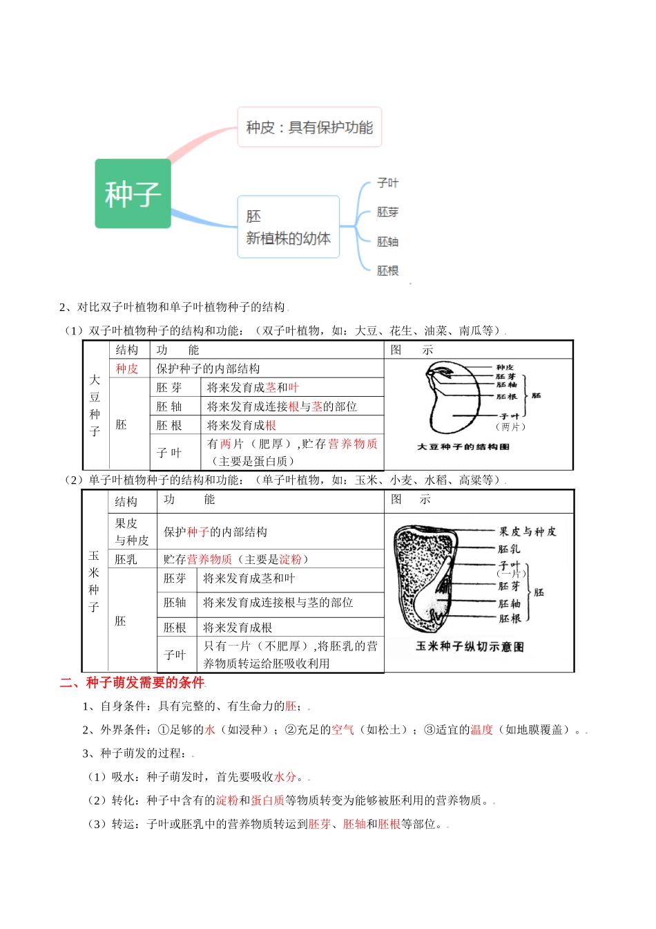 考点04 种子的萌发-备战2022年中考生物一轮复习考点微专题(30738739).doc_第3页