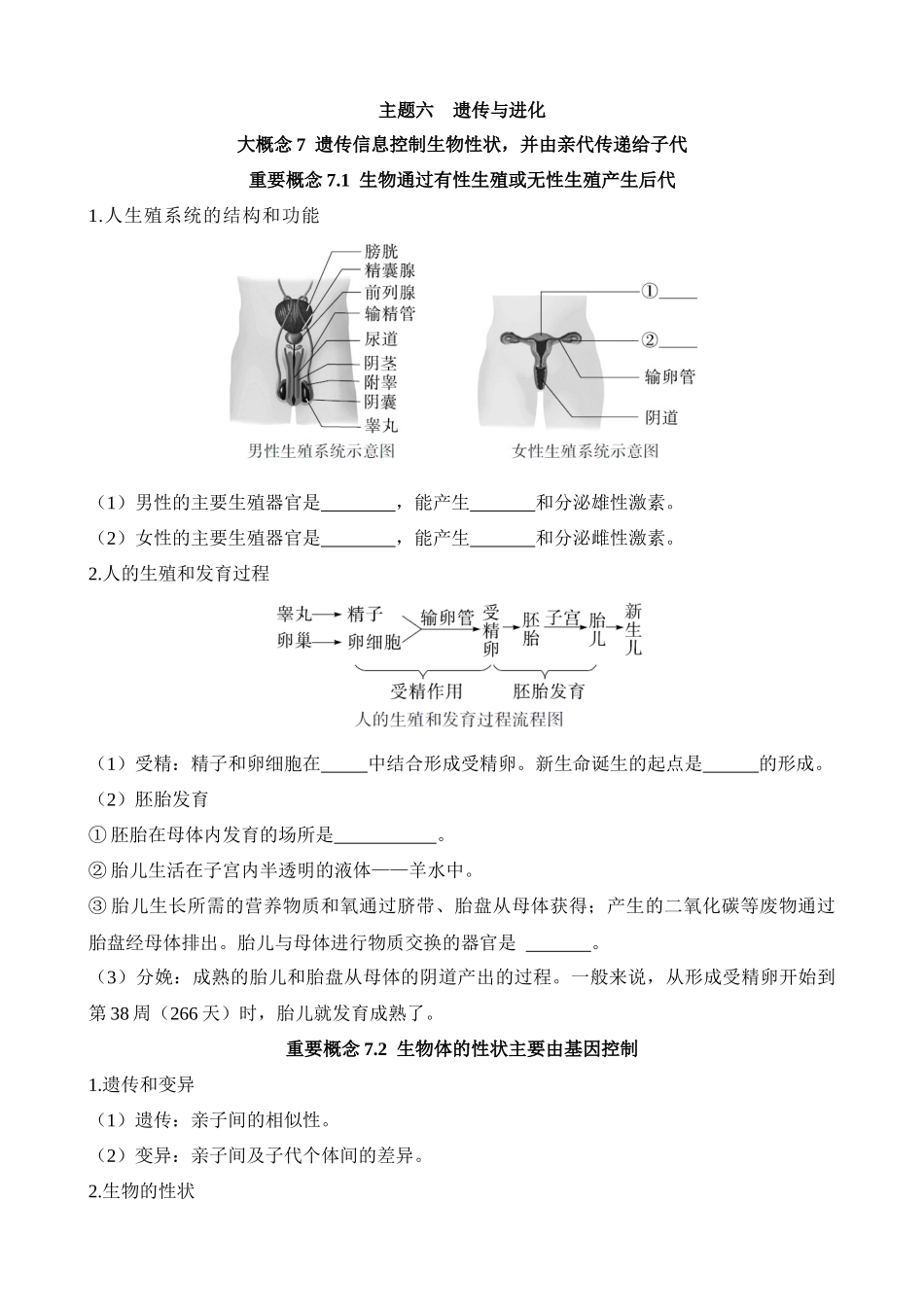 主题06 遗传与进化（重要概念）_中考生物.docx_第1页