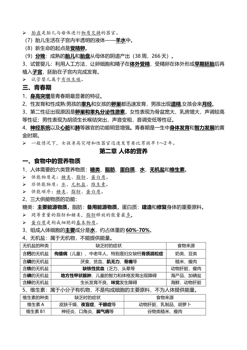 06+人的由来+人体的营养-2022年中考生物一轮复习核心考点必背知识清单.docx_第2页