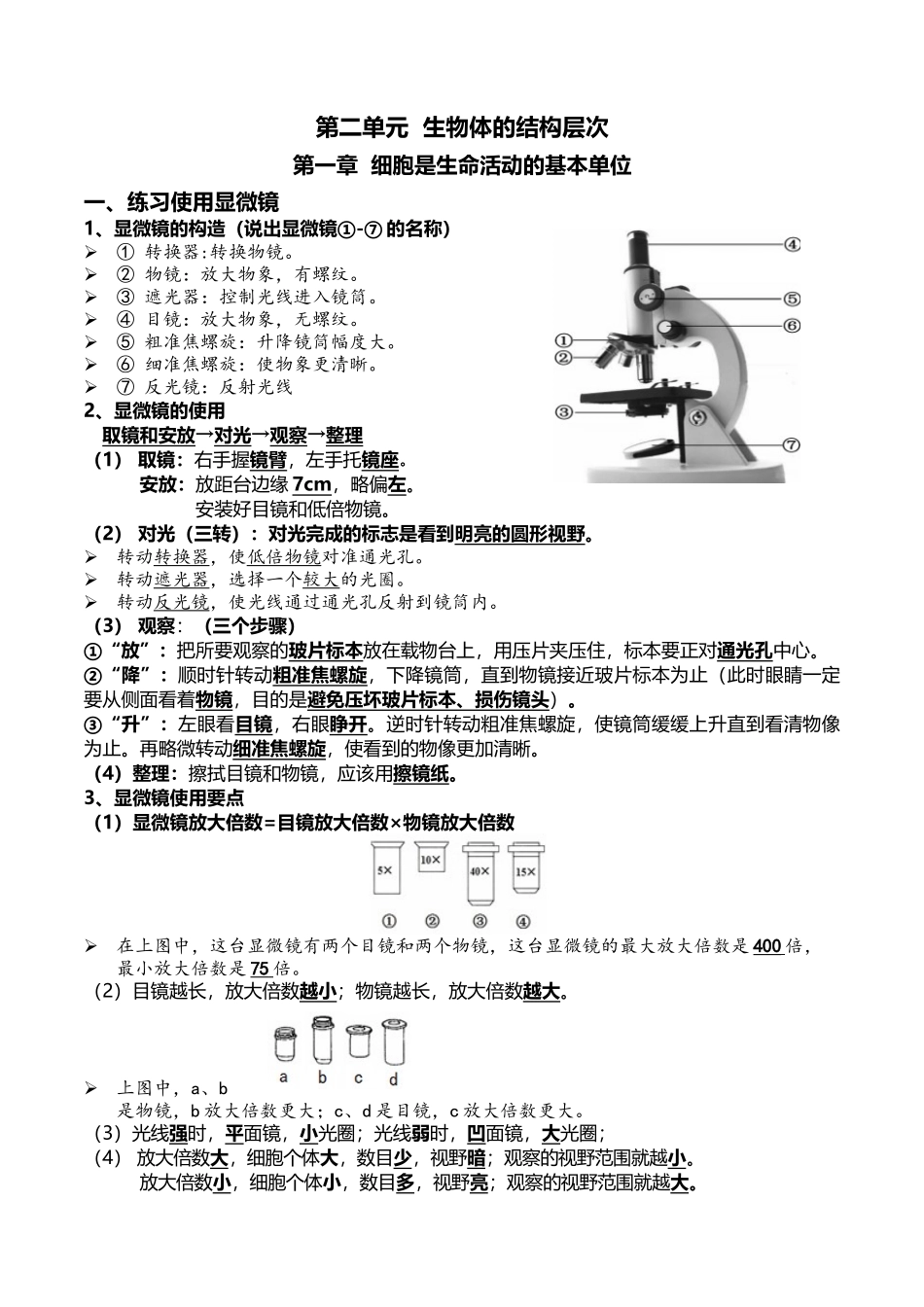 02+细胞是生命活动的基本单位-2022年中考生物一轮复习核心考点必背知识清单.docx_第1页