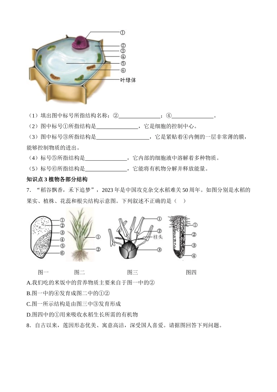 题型01 识图分析题（练习）_中考生物.docx_第3页