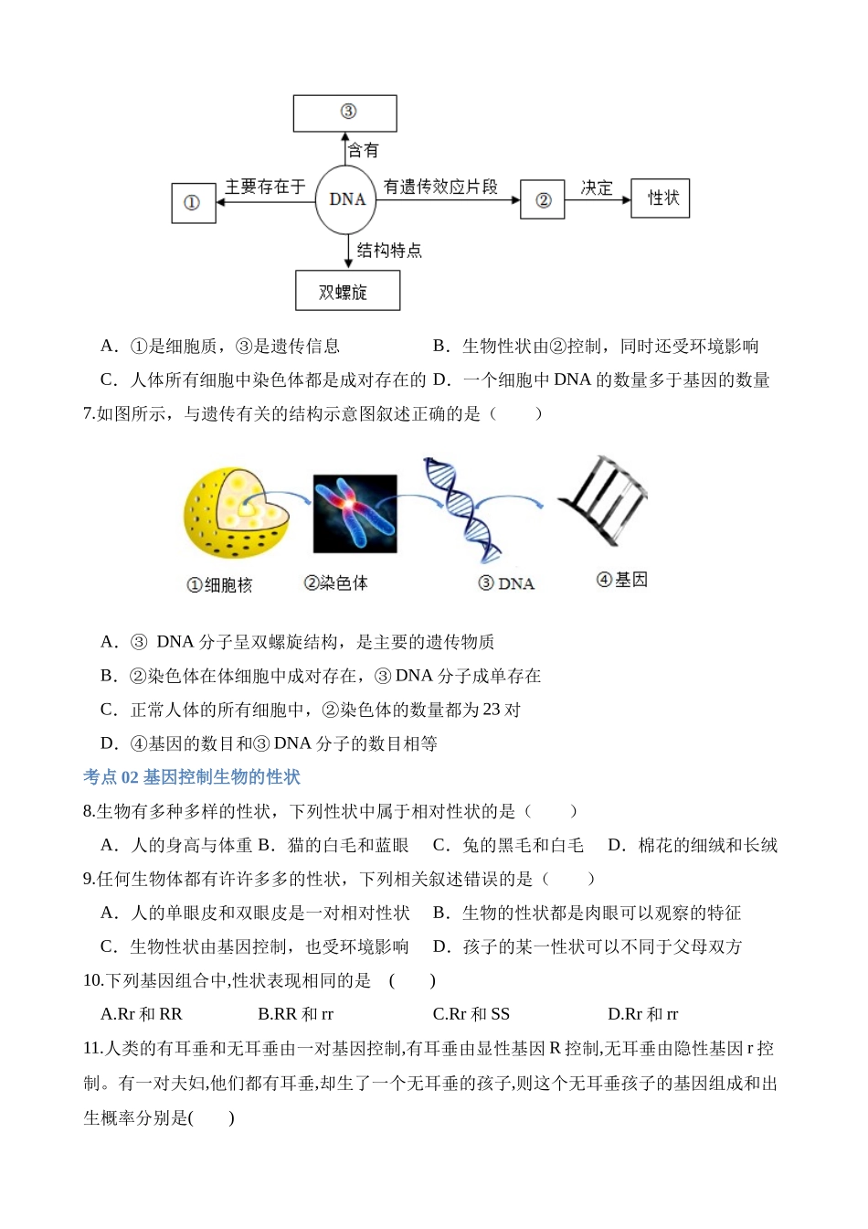 专题21 生物的遗传和变异（练习）_中考生物.docx_第2页