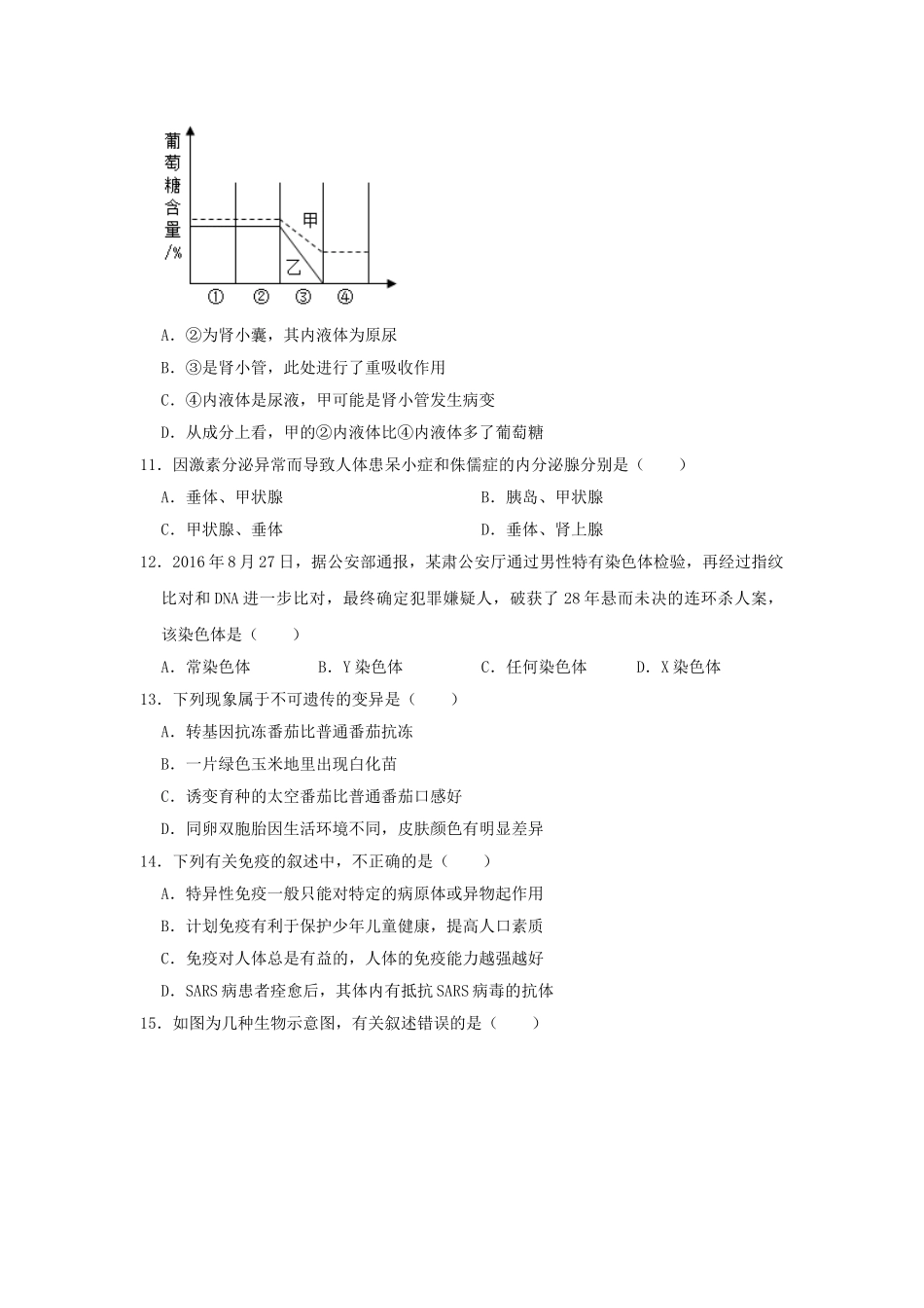 山东省菏泽市曹县2019年中考生物二模试卷.doc_第3页