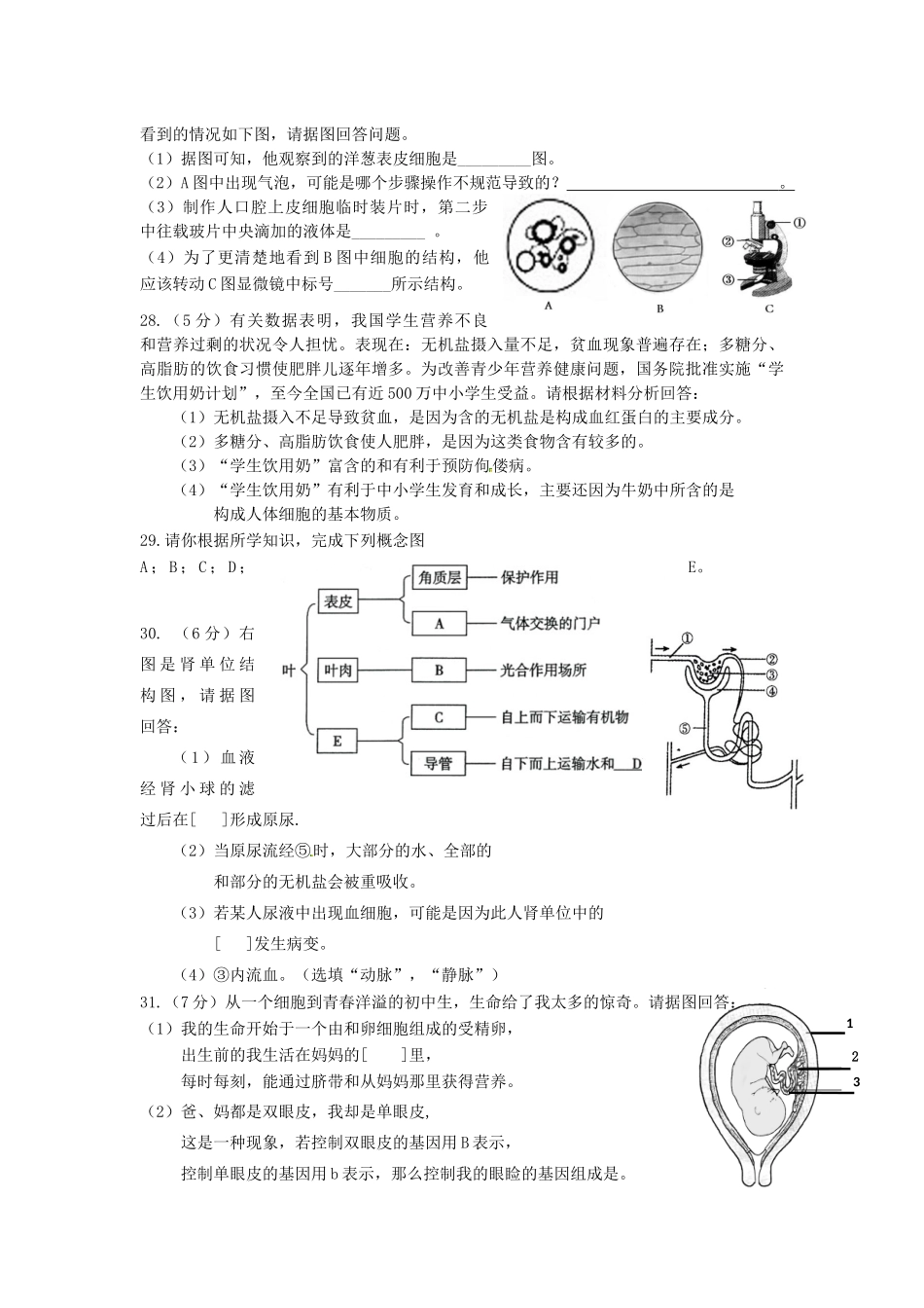 山东省德州市2019年中考生物模拟题.docx_第3页